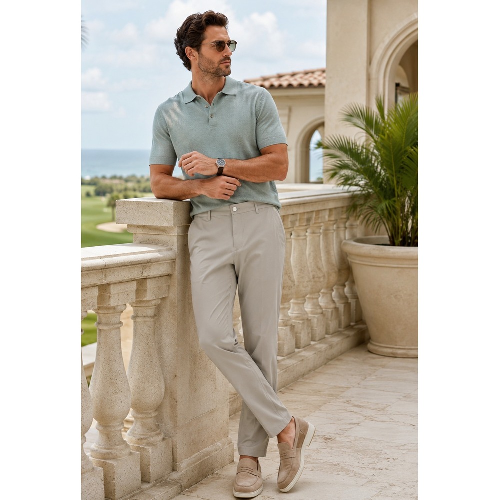 Jack Archer Jetsetter Tech Pant 33 x 32 Stone Beige Tan Golf Performance Travel